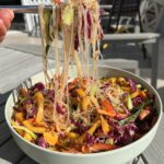 Crunchy Rainbow Thai Salad - long noodles