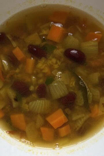 nice bowl of lentils and red beans soup