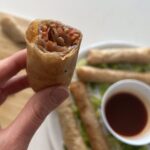 baked spring roll open
