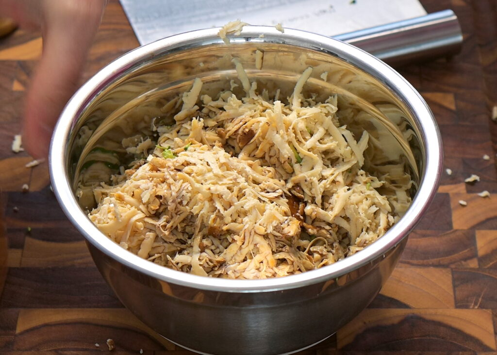 Add it to a bowl together with the marinade