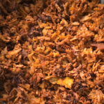 Golden-brown crispy vegan tofu bacon.