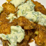 smashed potato with tzatziki creamy and juicy