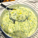vegan tzatziki spoon and bowl