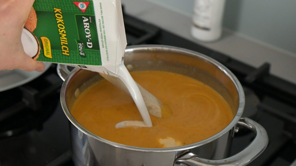 Stir in coconut milk