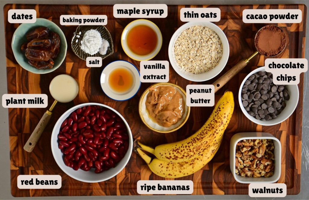 fudgy red bean brownies ingredients