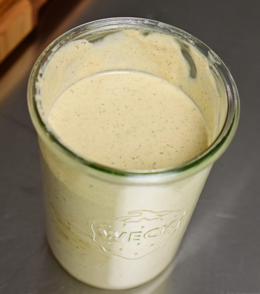 tahini sauce or dressing in a jar