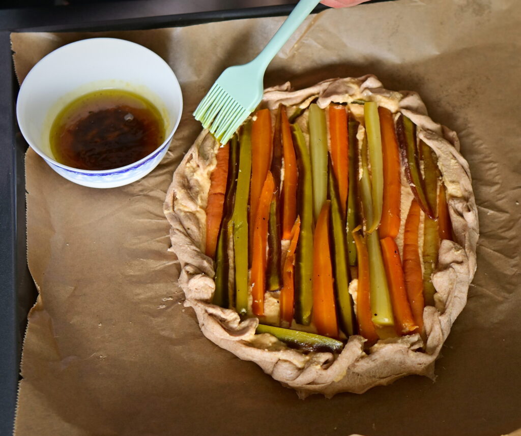 Fold the edges & finish with the glaze