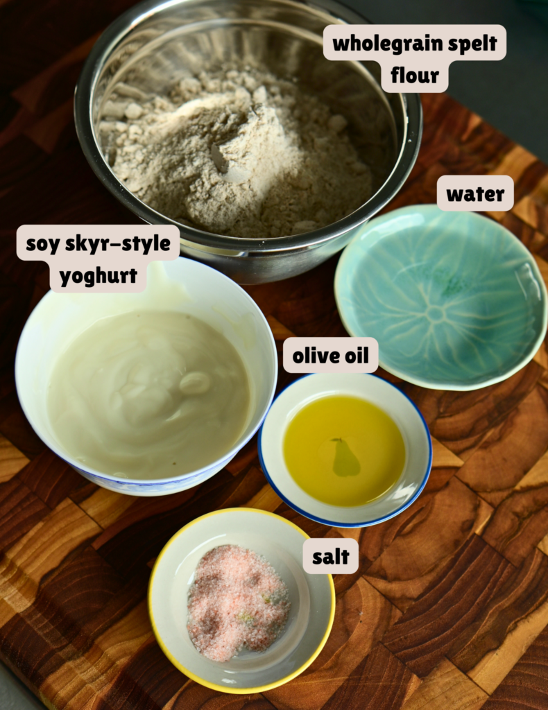 Olive Oil & Wholegrain Spelt Galette Dough ingredients